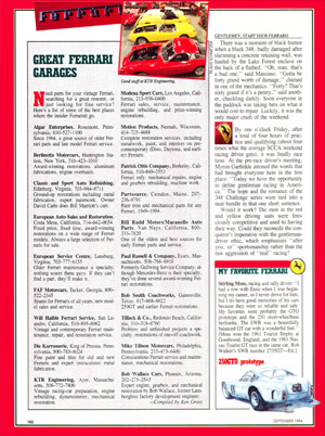 Great Ferrari Garages article